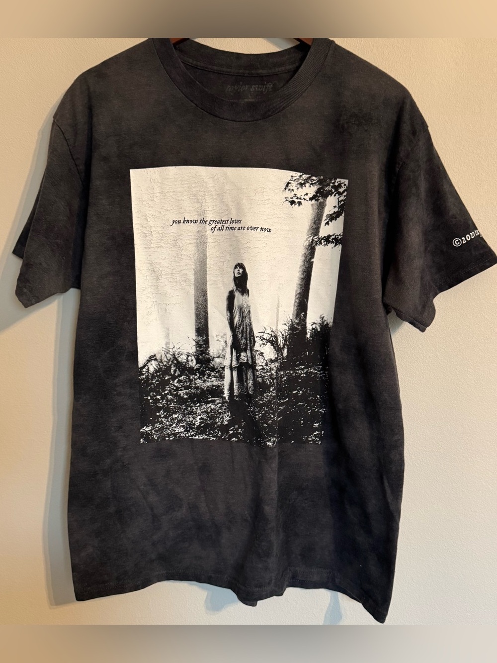 Taylor Swift Folklore The 1 Mineral Wash T-Shirt Merch Vintage Black Large